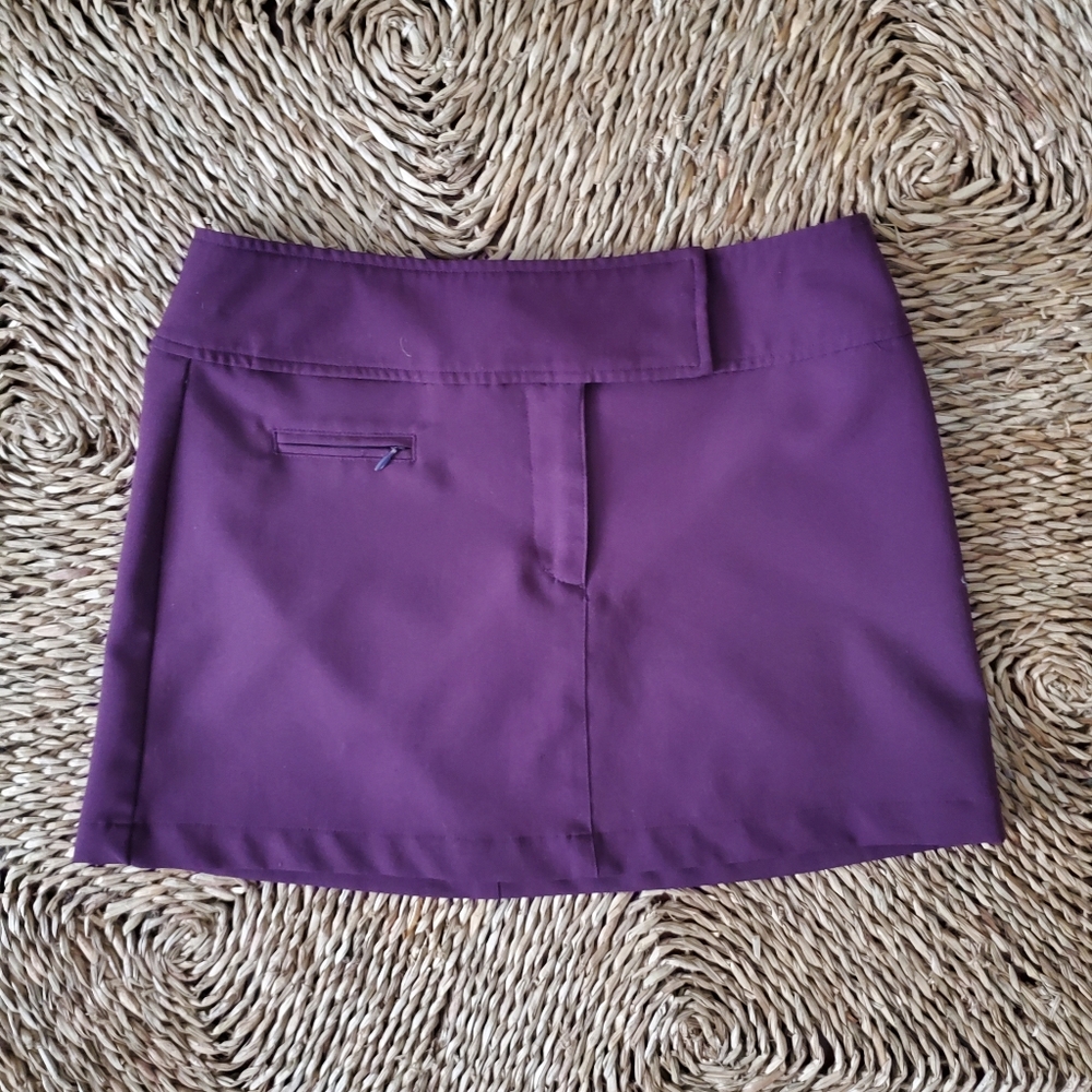 Purple Calvin Klein mini-skirt